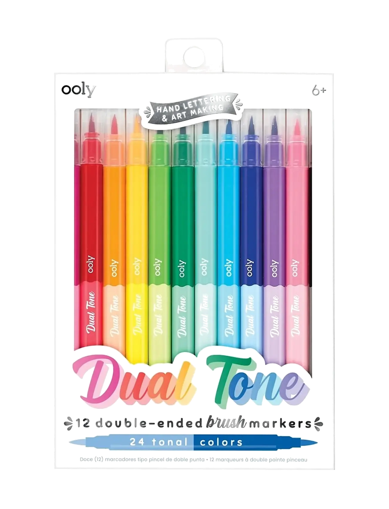 Ooly Brush Markers 12 pcs - Double Sided - Dual Tone - Drawing - MULTI / multi