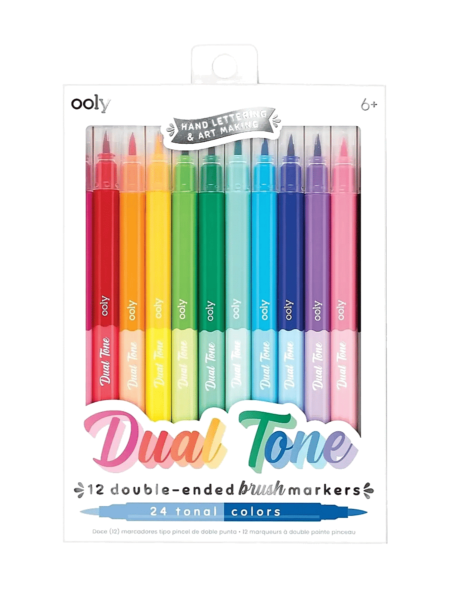 Ooly - Brush Markers 12 pcs - Double Sided - Dual Tone - bleistifte - multi - 0