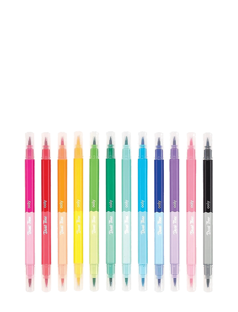 Ooly - Brush Markers 12 pcs - Double Sided - Dual Tone - pliiatsid - multi - 1
