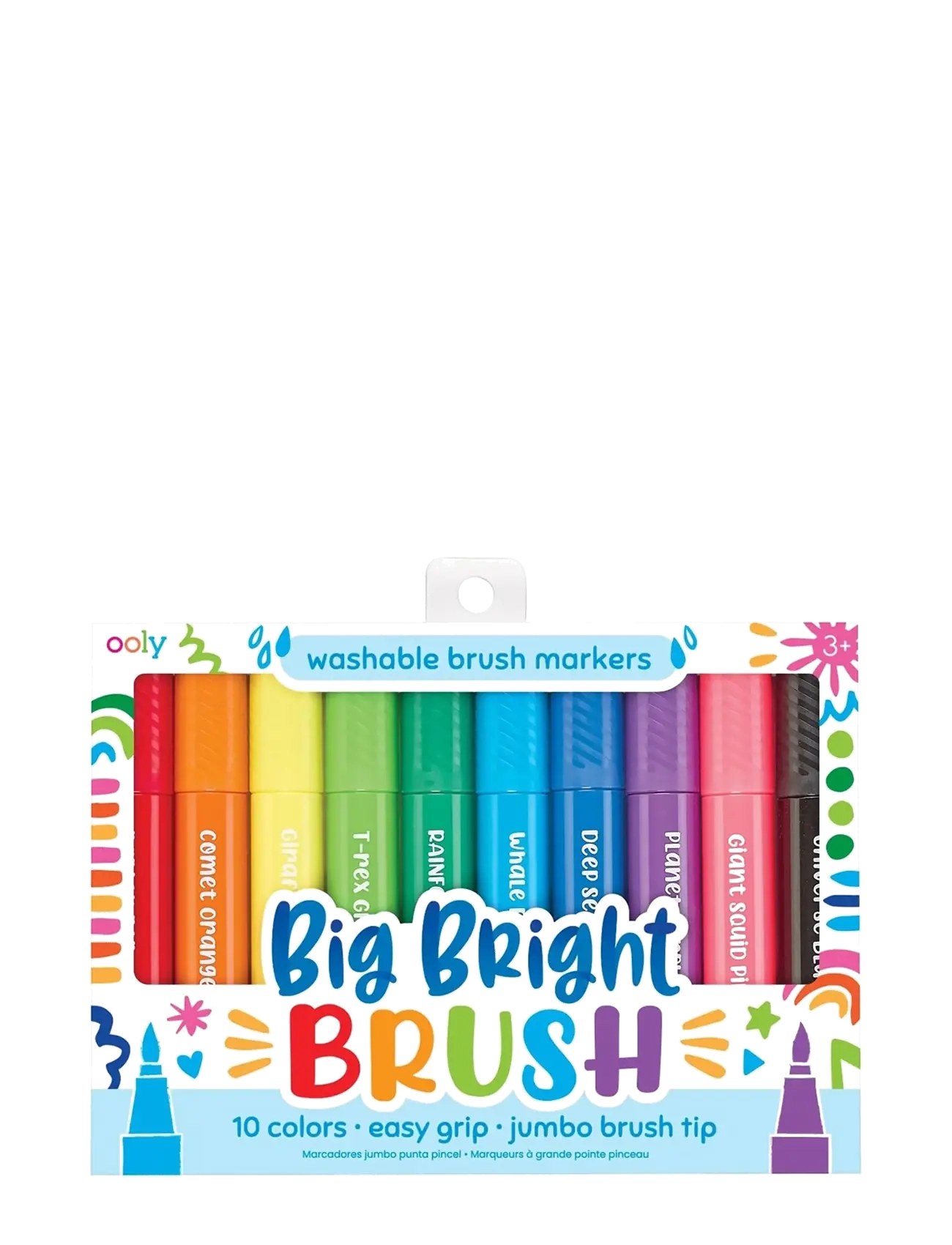 Ooly Jumbo Brush Markers 10 Pcs - Washable - Big Bright, One Size, Multi/patterned, Drawing > Pencils, Børn