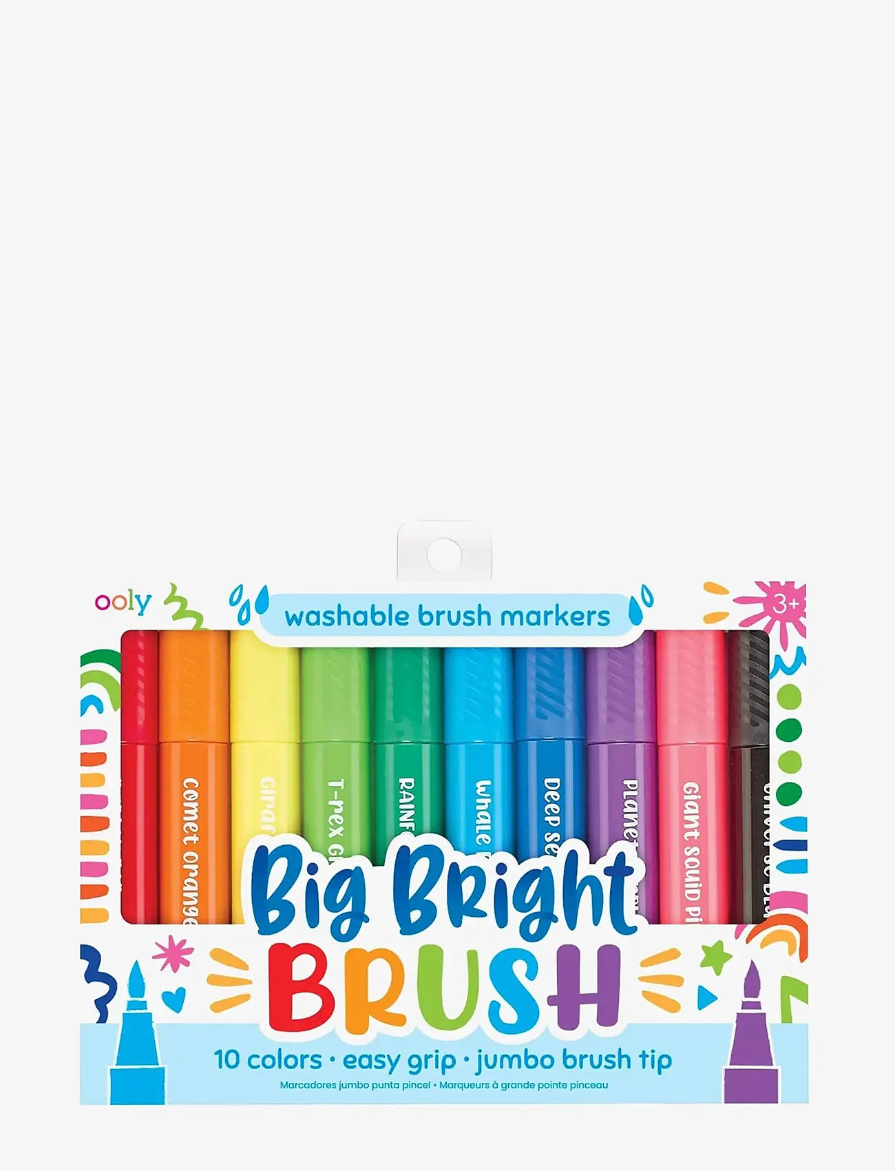 Ooly - Jumbo Brush Markers 10 pcs - Washable - Big Bright - pencils - multi - 0