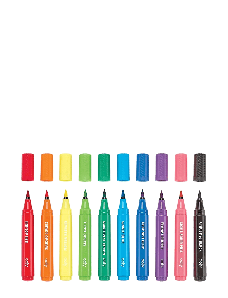 Ooly - Jumbo Brush Markers 10 pcs - Washable - Big Bright - bleistifte - multi - 1