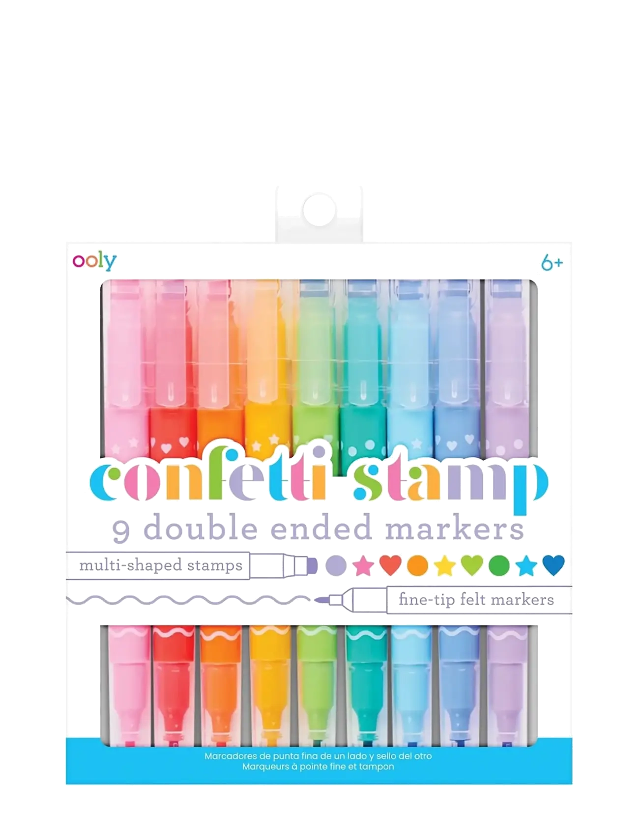 Ooly Markers With Stamp 9 Pcs - Confetti, One Size, Multi/patterned, Drawing > Pencils, Børn