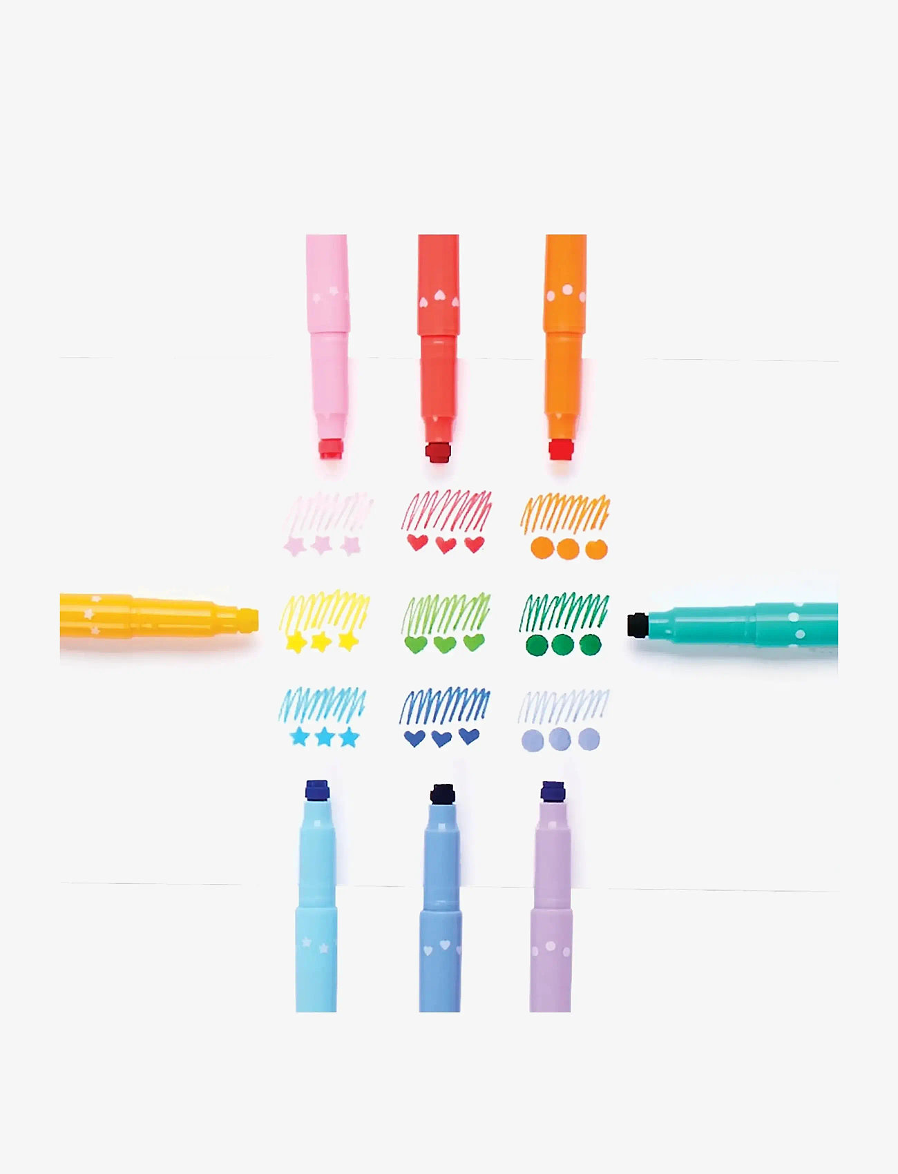 Ooly - Markers with Stamp 9 pcs - Confetti - pennor - multi - 2