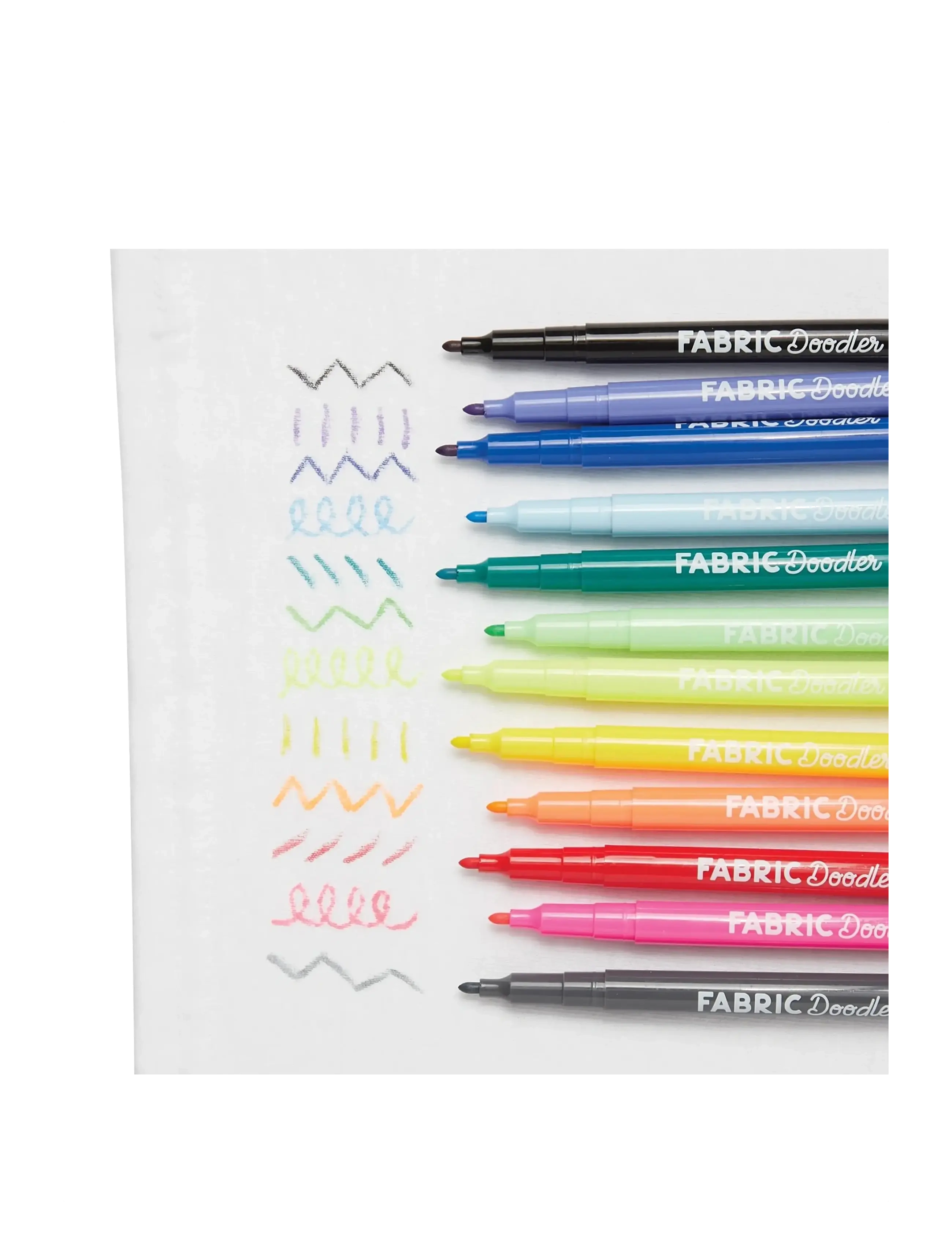 Ooly - Fabric Markers 12 pcs - Doodlers - pennor - multi - 3