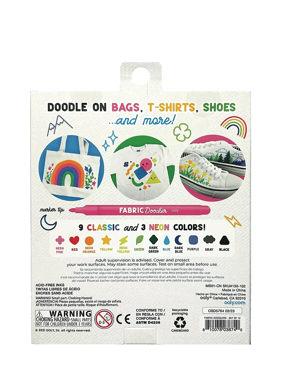 Ooly - Fabric Markers 12 pcs - Doodlers - bleistifte - multi - 5