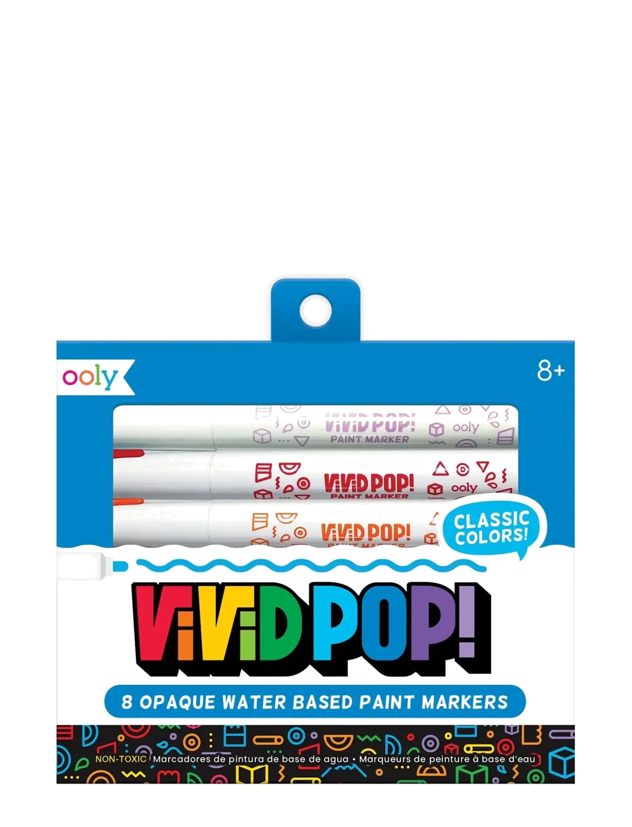 Ooly Acrylic Markers 8 pcs - Vivid Pop - Classic - Julegaver til børn - MULTI / multi