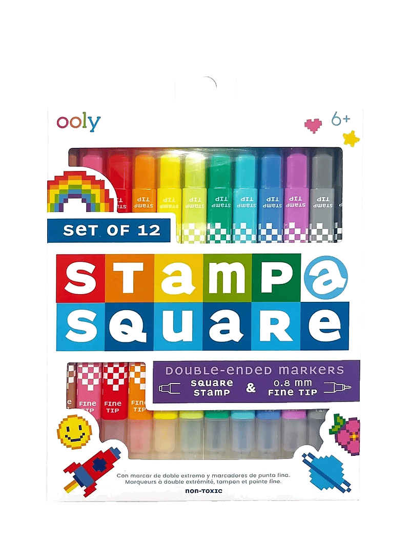 Ooly - Markers 12 pcs - Double Sided - Stamp-A-Square - pliiatsid - multi - 1