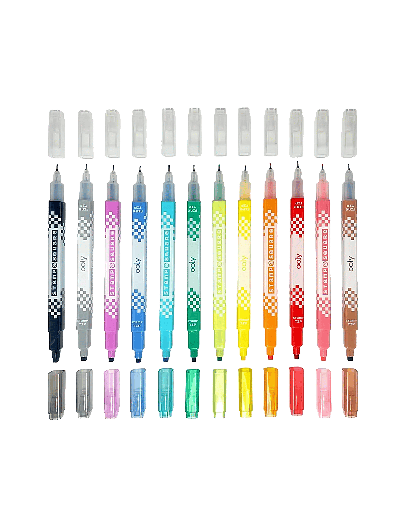 Ooly - Markers 12 pcs - Double Sided - Stamp-A-Square - pliiatsid - multi - 4