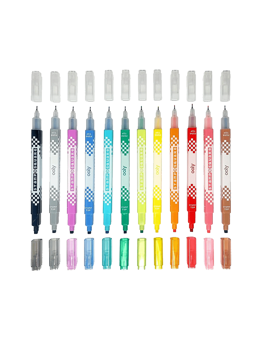 Ooly - Markers 12 pcs - Double Sided - Stamp-A-Square - bleistifte - multi - 4