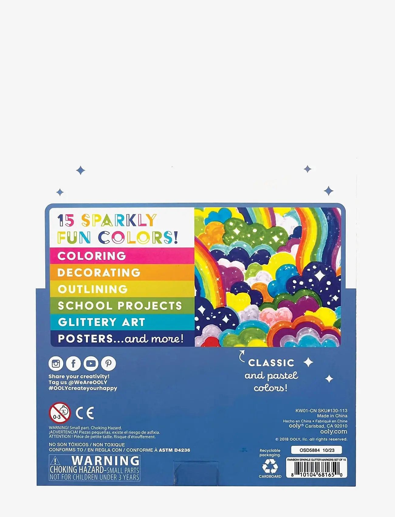 Ooly - Markers 15 pcs - Rainbow Sparkle Glitter - pliiatsid - multi - 3