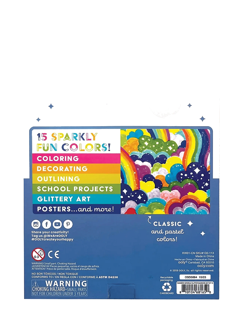 Ooly - Markers 15 pcs - Rainbow Sparkle Glitter - pliiatsid - multi - 3