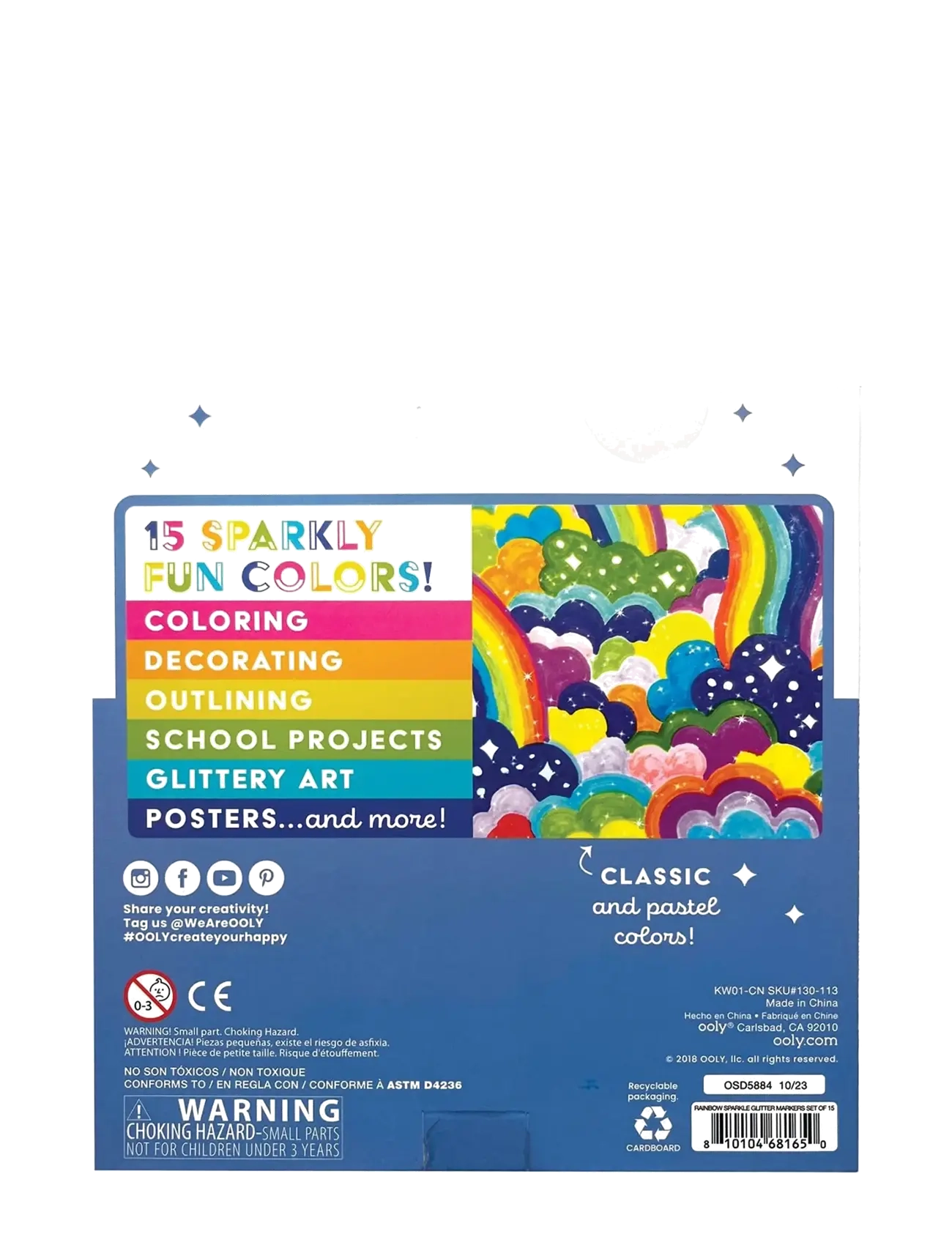 Ooly - Markers 15 pcs - Rainbow Sparkle Glitter - bleistifte - multi - 3