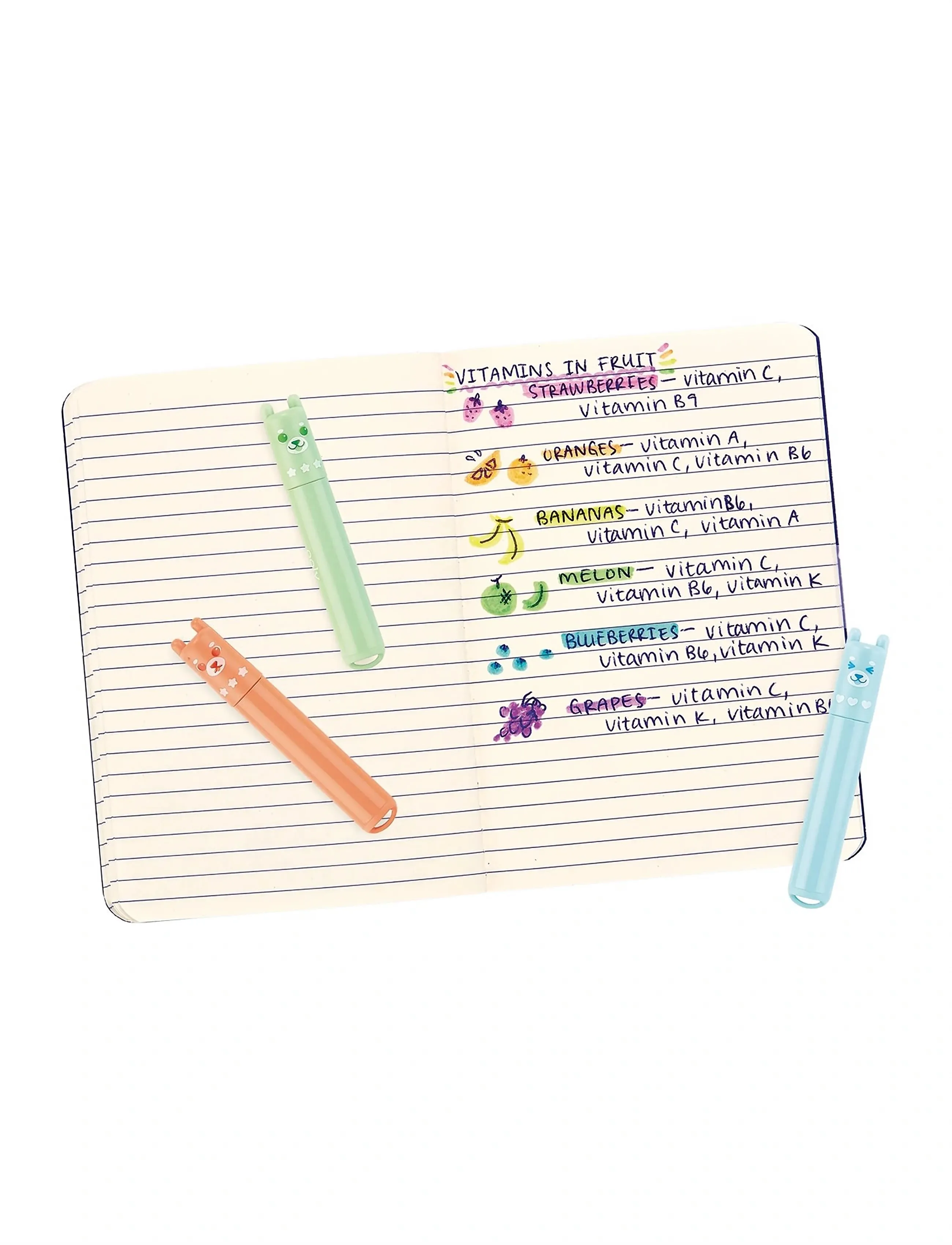 Ooly Scented Highlighter 6 Pcs - Mini Beary Sweet, One Size, Pink, Drawing > Pencils, Børn