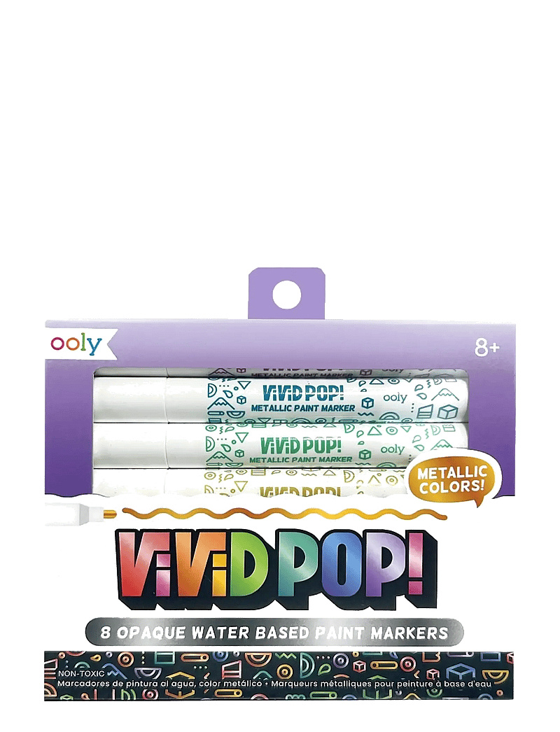 Ooly - Acrylic Markers 8 pcs - Vivid Pop - Metallic - värvid - multi - 1