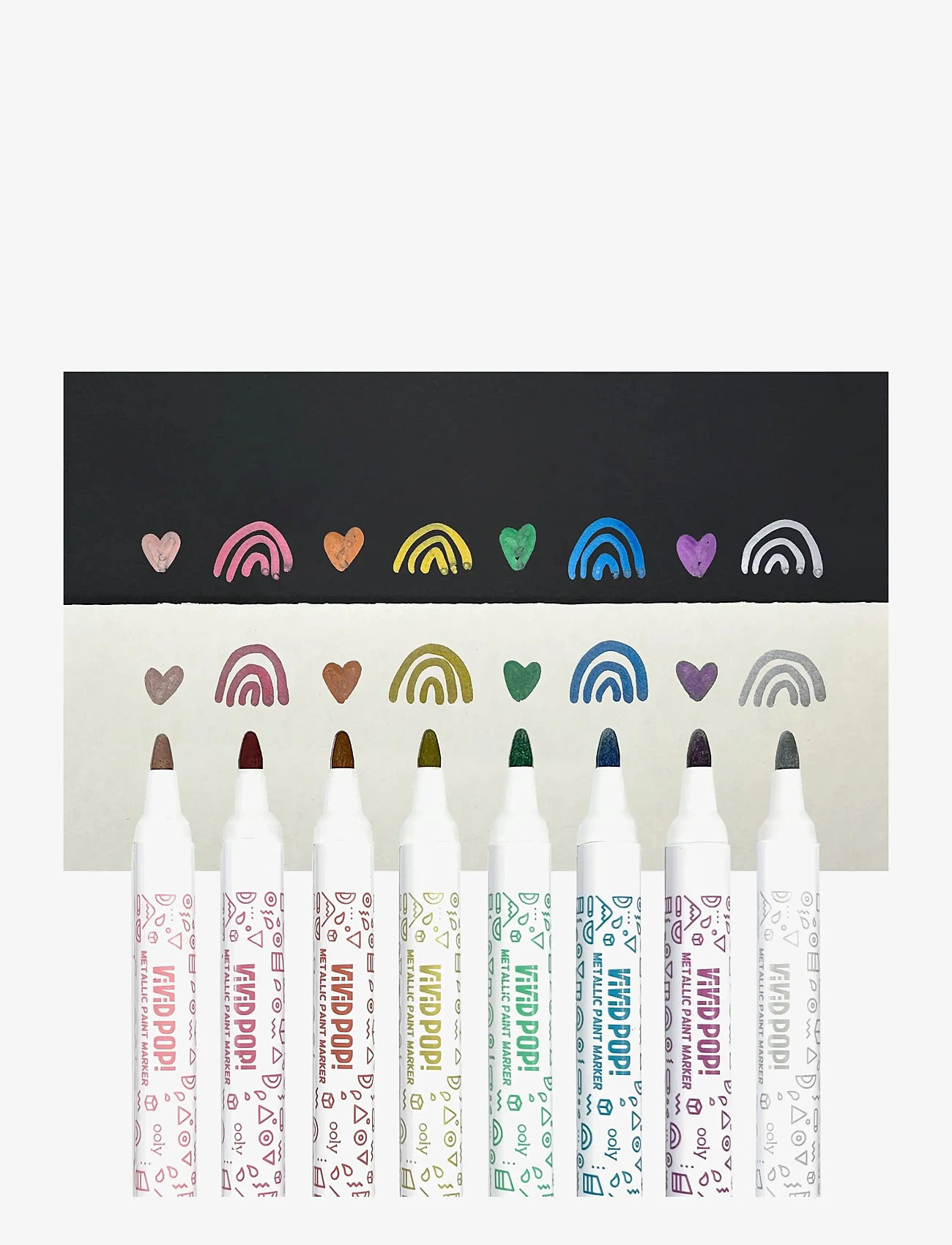 Ooly - Acrylic Markers 8 pcs - Vivid Pop - Metallic - maling - multi - 2