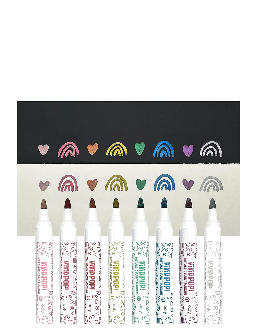Ooly - Acrylic Markers 8 pcs - Vivid Pop - Metallic - farben - multi - 2