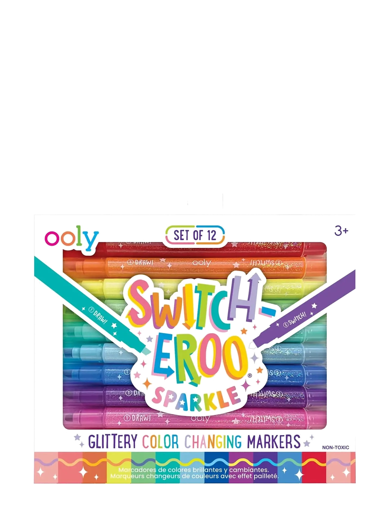 Ooly Magic Markers 12 Pcs - Glitter Switch-Eroo, One Size, Multi/patterned, Drawing > Pencils, Børn