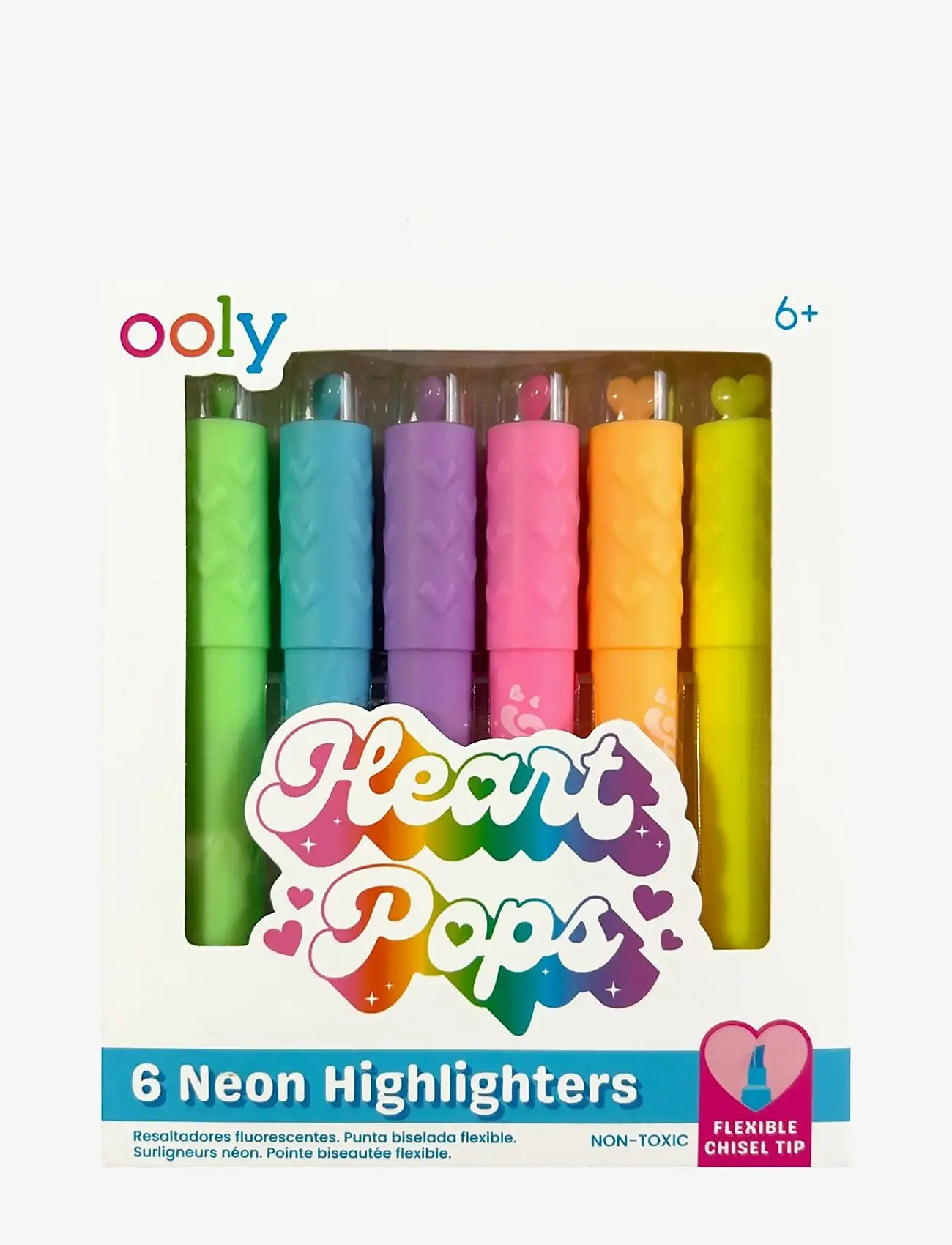 Ooly - Highlighter 6 pcs - Heart Pops Neon - blyanter - multi - 1