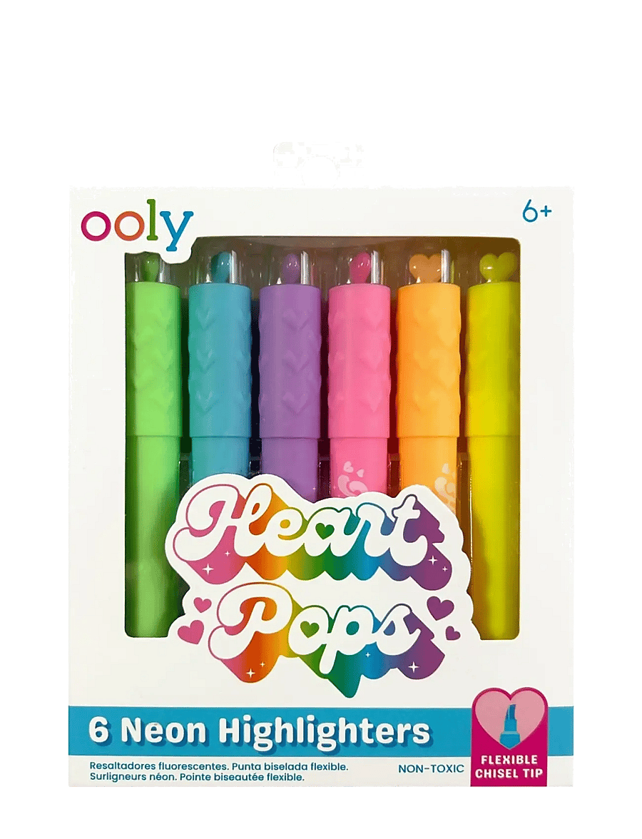 Ooly - Highlighter 6 pcs - Heart Pops Neon - värvipliiatsid - multi - 1