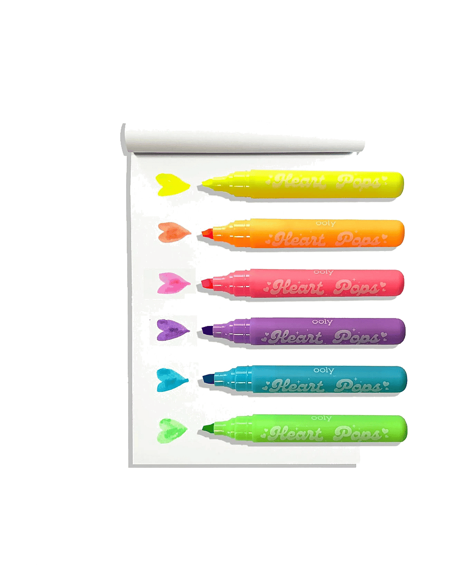 Ooly - Highlighter 6 pcs - Heart Pops Neon - värvipliiatsid - multi - 4