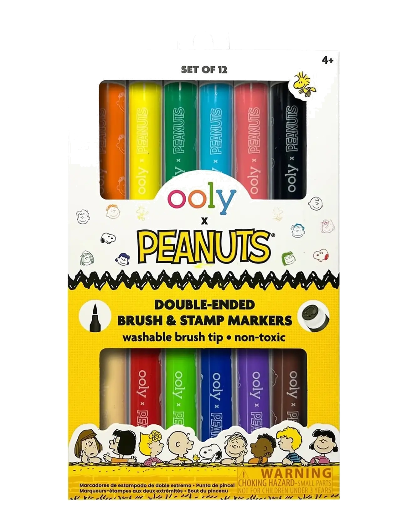 Ooly Brush Markers With Stamp 6 Pcs - Peanuts, One Size, White, Drawing > Pencils, Børn
