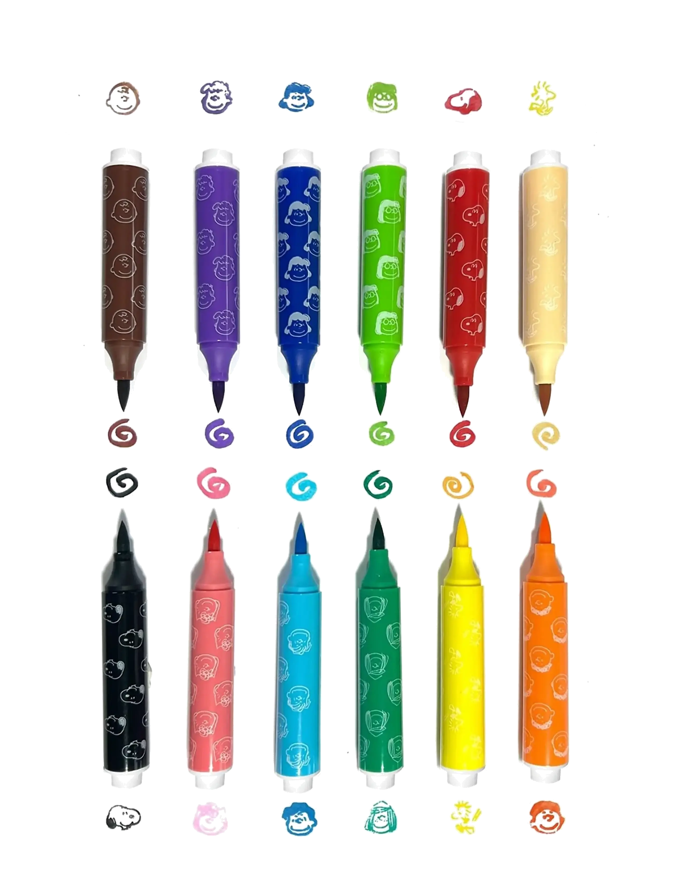 Ooly - Brush Markers with Stamp 6 pcs - Peanuts - bleistifte - multi - 1