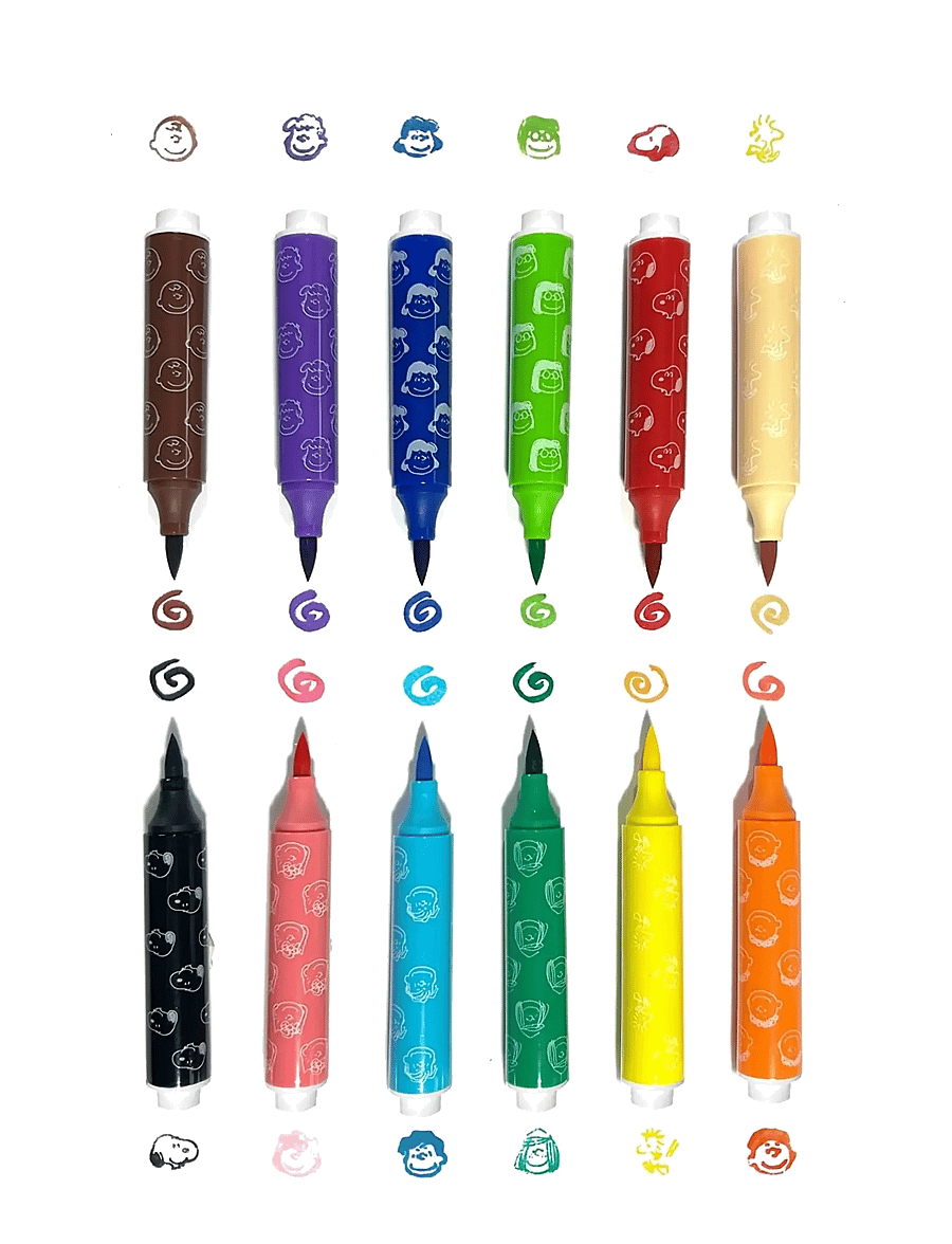 Ooly - Brush Markers with Stamp 6 pcs - Peanuts - bleistifte - multi - 1