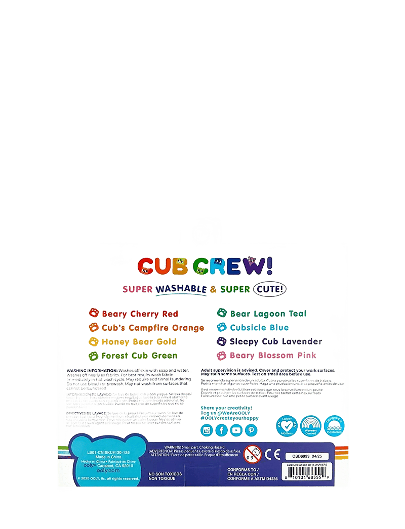 Ooly - Washable Markers 8 pcs - Cub Crew - värvid - multi - 4