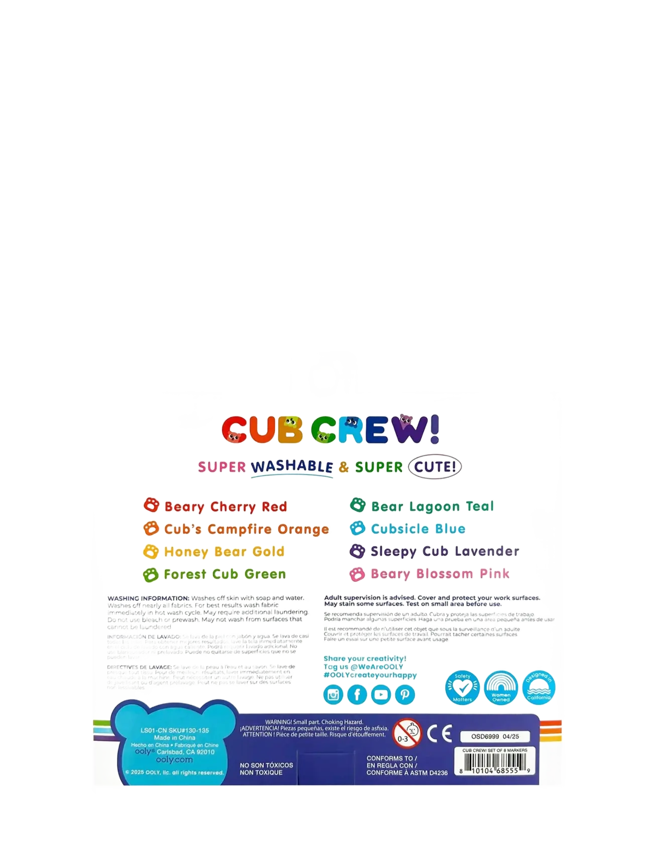 Ooly - Washable Markers 8 pcs - Cub Crew - maling - multi - 4