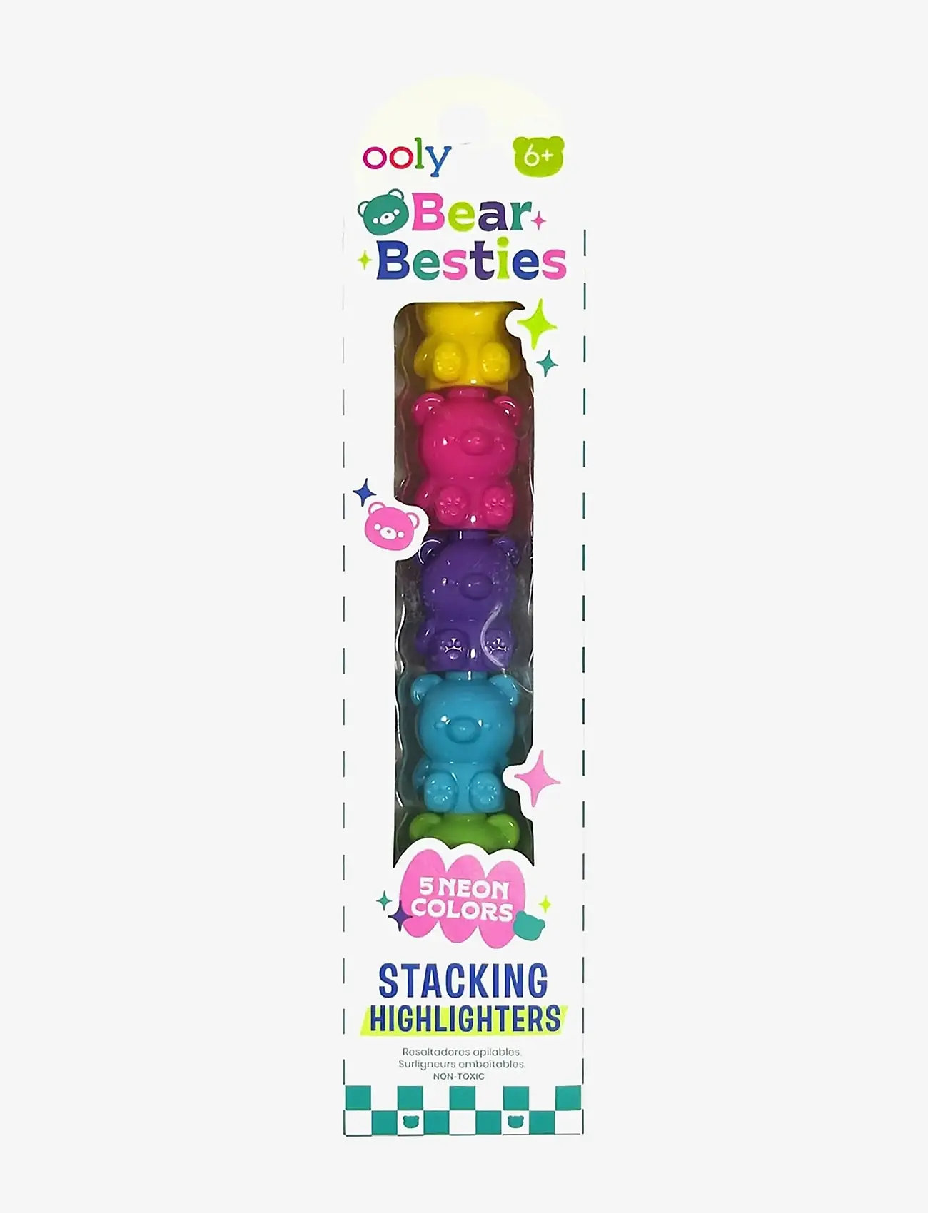 Ooly - Highlighter 5 pcs - Stacking Bear Besties - skrivesæt - multi - 1