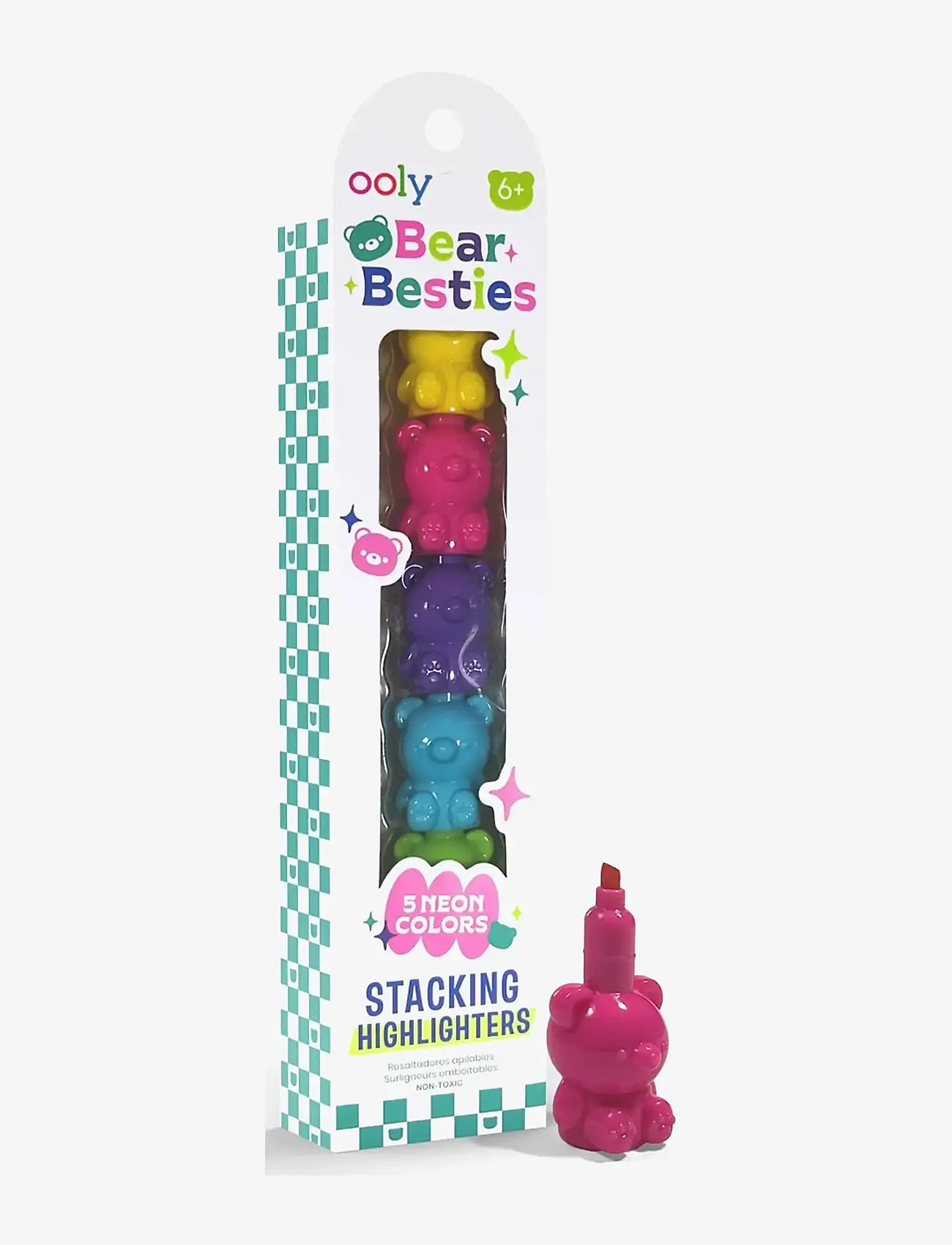 Ooly - Highlighter 5 pcs - Stacking Bear Besties - skrivesæt - multi - 2