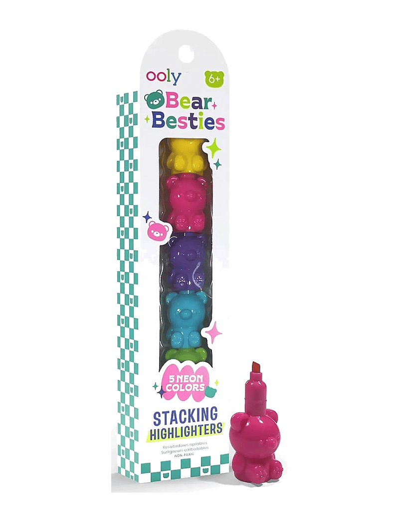 Ooly - Highlighter 5 pcs - Stacking Bear Besties - kirjatarbed - multi - 2