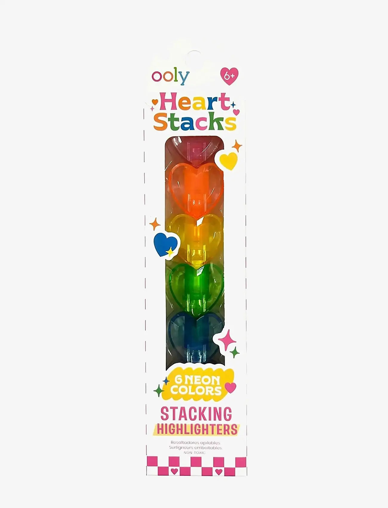 Ooly - Highlighter 6 pcs - Stacking Hearts - kirjatarbed - multi - 1