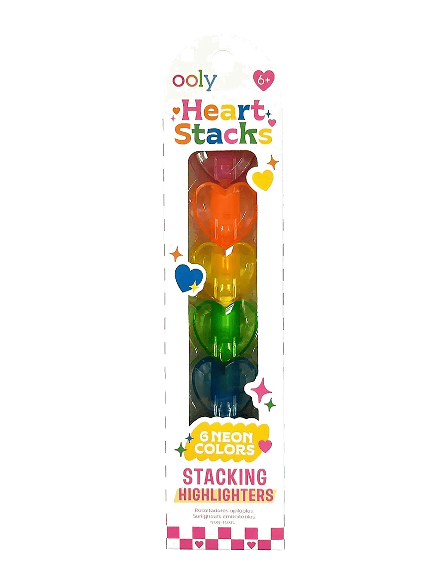 Ooly - Highlighter 6 pcs - Stacking Hearts - kirjatarbed - multi - 1
