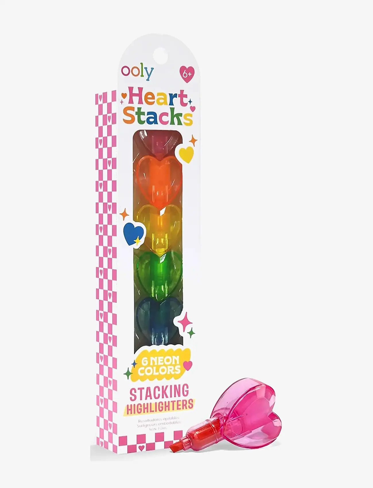Ooly - Highlighter 6 pcs - Stacking Hearts - kirjatarbed - multi - 2