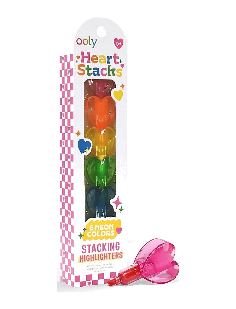 Ooly - Highlighter 6 pcs - Stacking Hearts - kirjatarbed - multi - 2