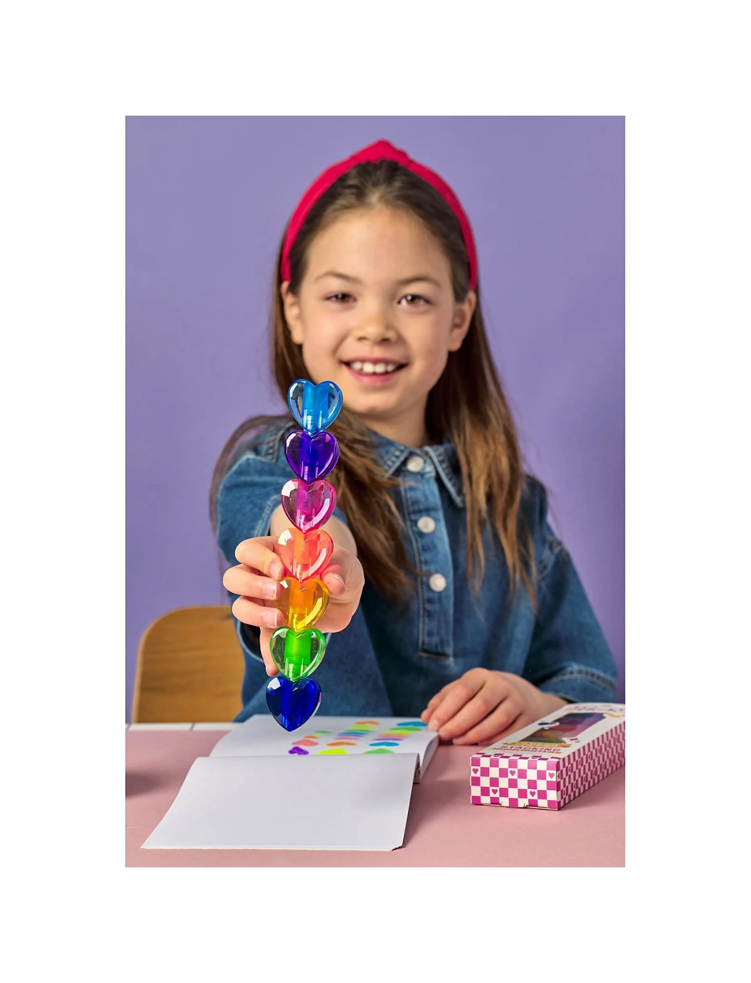 Ooly Highlighter 6 Pcs Stacking Hearts, One Size, Drawing, Mehrfarbig/gemustert - Stationery, Kinder