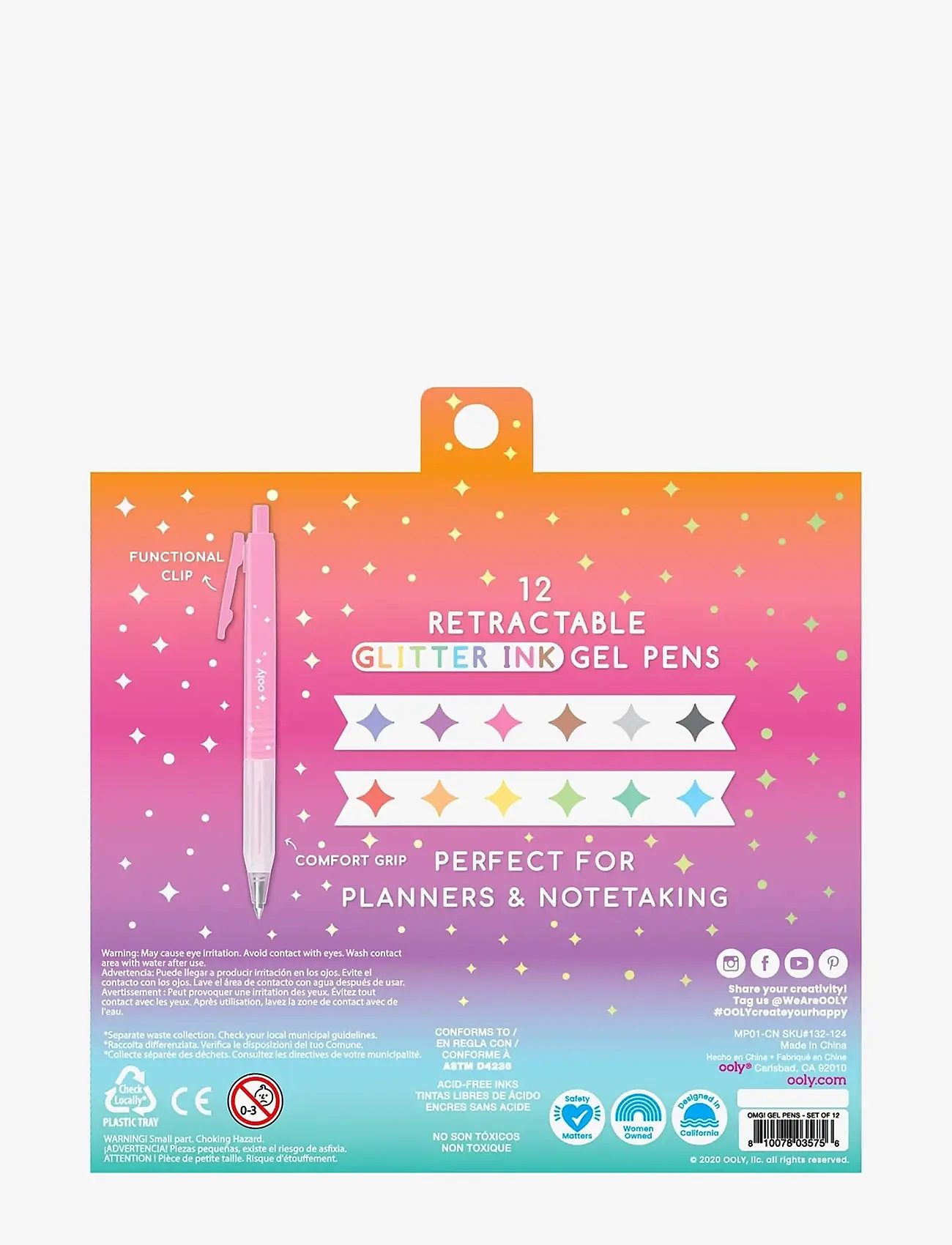 Ooly - Gel Pen 12 pcs - Glitter Oh My - pencils - multi - 3