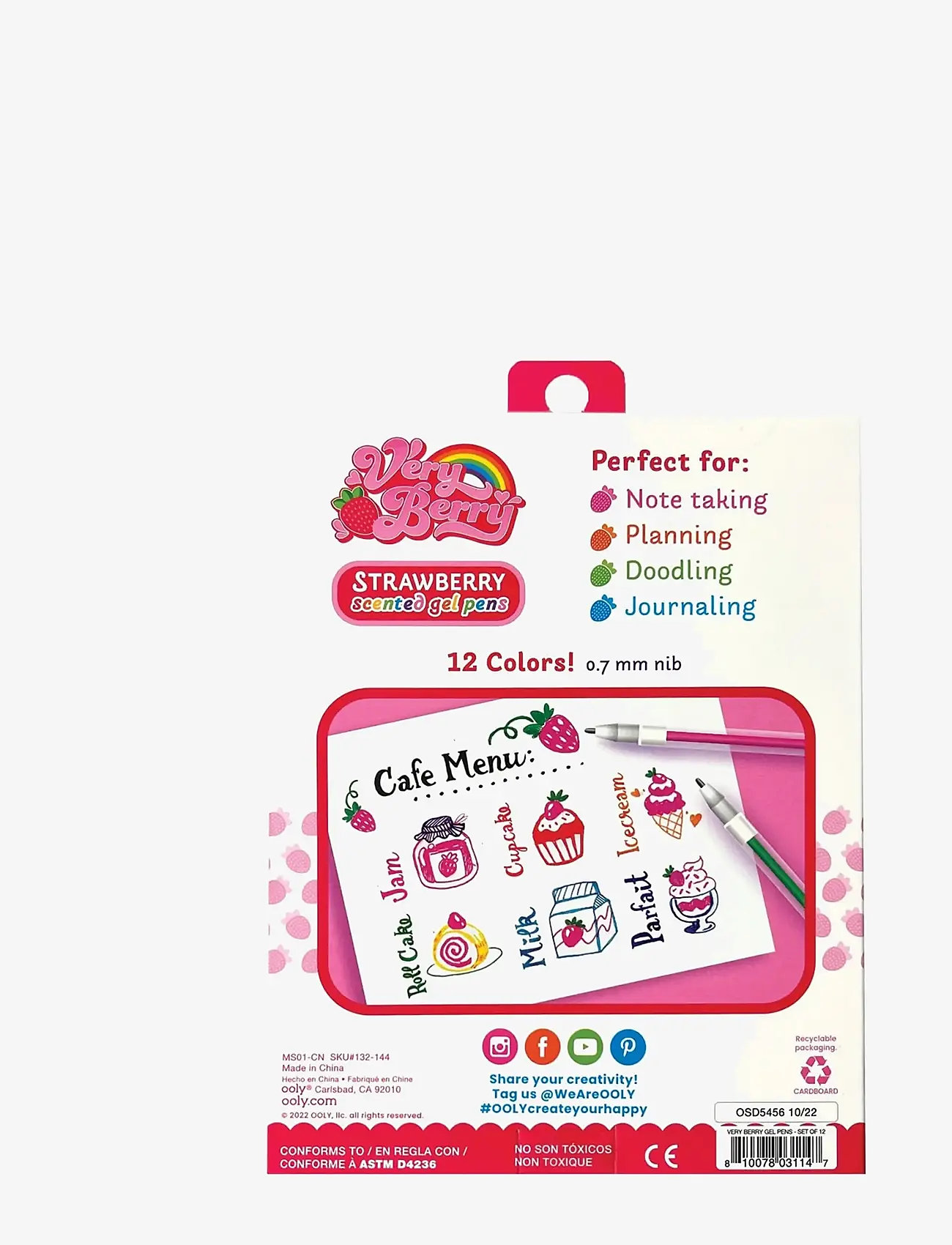 Ooly - Gel Pen 12 pcs - Very Berry Strawberry - pencils - multi - 4