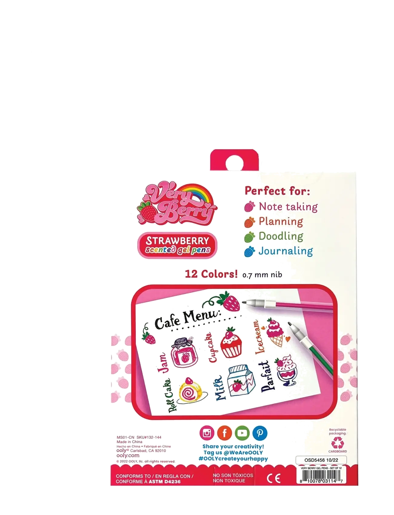 Ooly - Gel Pen 12 pcs - Very Berry Strawberry - bleistifte - multi - 4