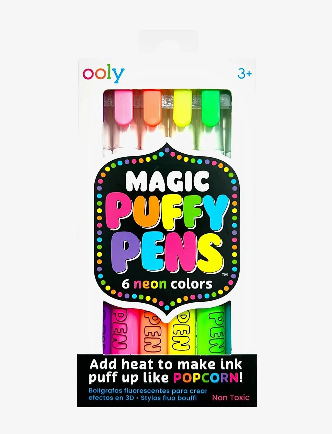 Ooly - Magic Puffy Pens 6 pcs - Neon - skrivesæt - multi - 1