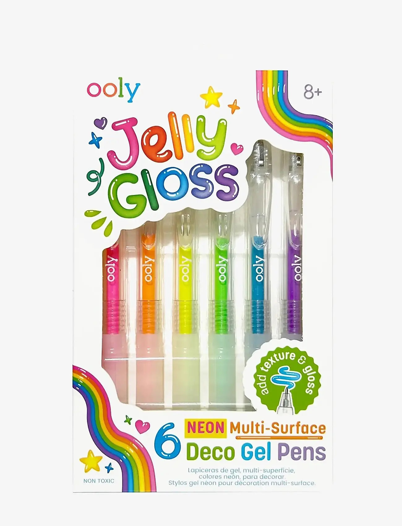 Ooly - Gel Pen 6 pcs - Multi-surface Deco - Jelly Gloss Neon - kanceliarinės prekės - multi - 1