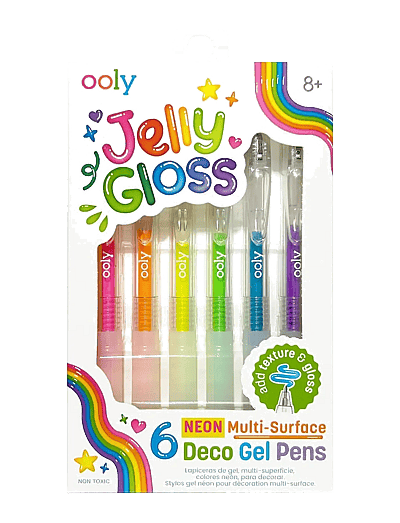 Ooly Gel Pen 6 pcs - Multi-surface Deco - Jelly Gloss Neon - Pliiatsid - MULTI / pink/rose