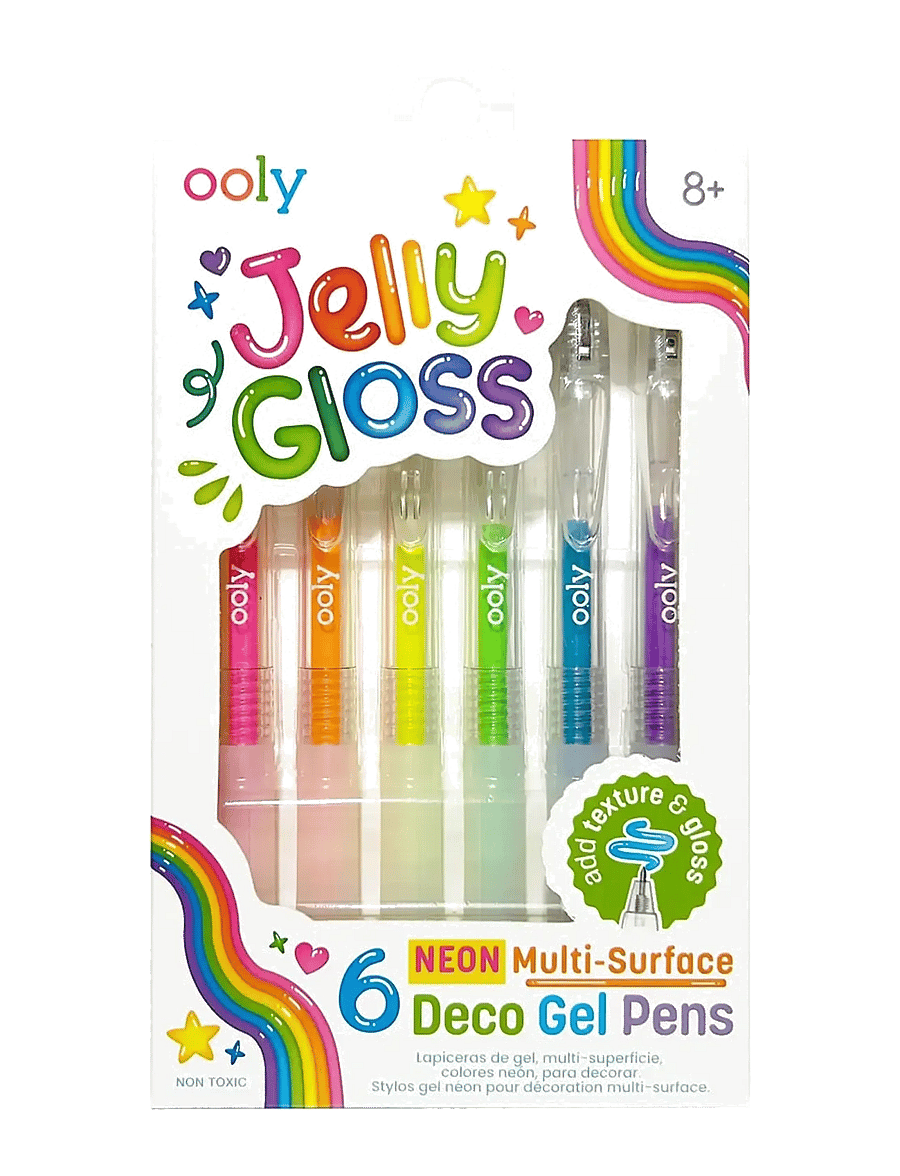 Ooly - Gel Pen 6 pcs - Multi-surface Deco - Jelly Gloss Neon - kirjatarbed - multi - 1