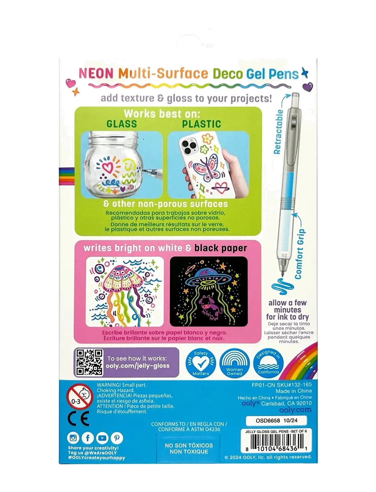 Ooly - Gel Pen 6 pcs - Multi-surface Deco - Jelly Gloss Neon - stationery - multi - 4