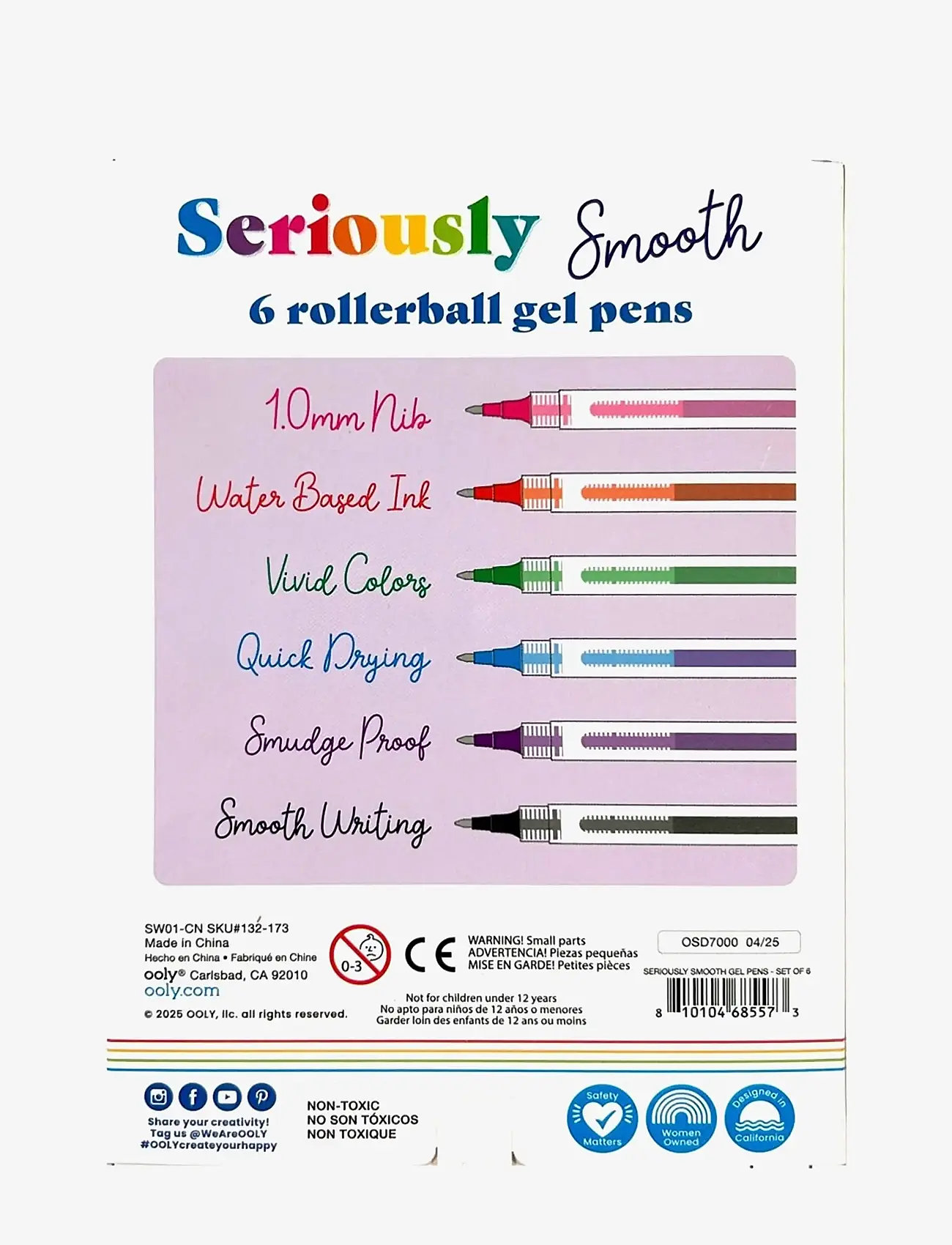 Ooly - Rollerball Gel Pen 6 pcs - Seriously Smooth Colour - skrivesæt - multi - 3