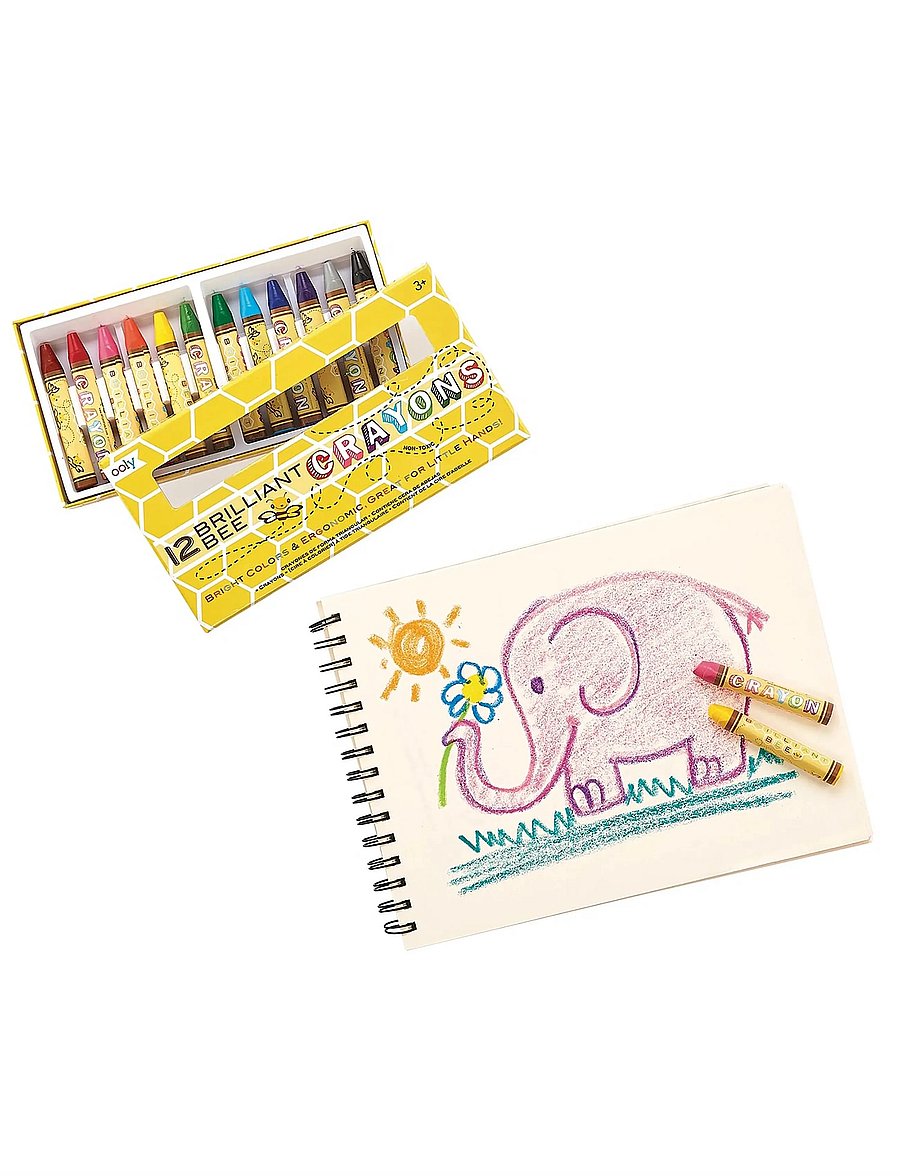 Ooly - Beeswax Crayons 12 pcs - Brilliant Bee - mal- & bastelbücher - multi - 0