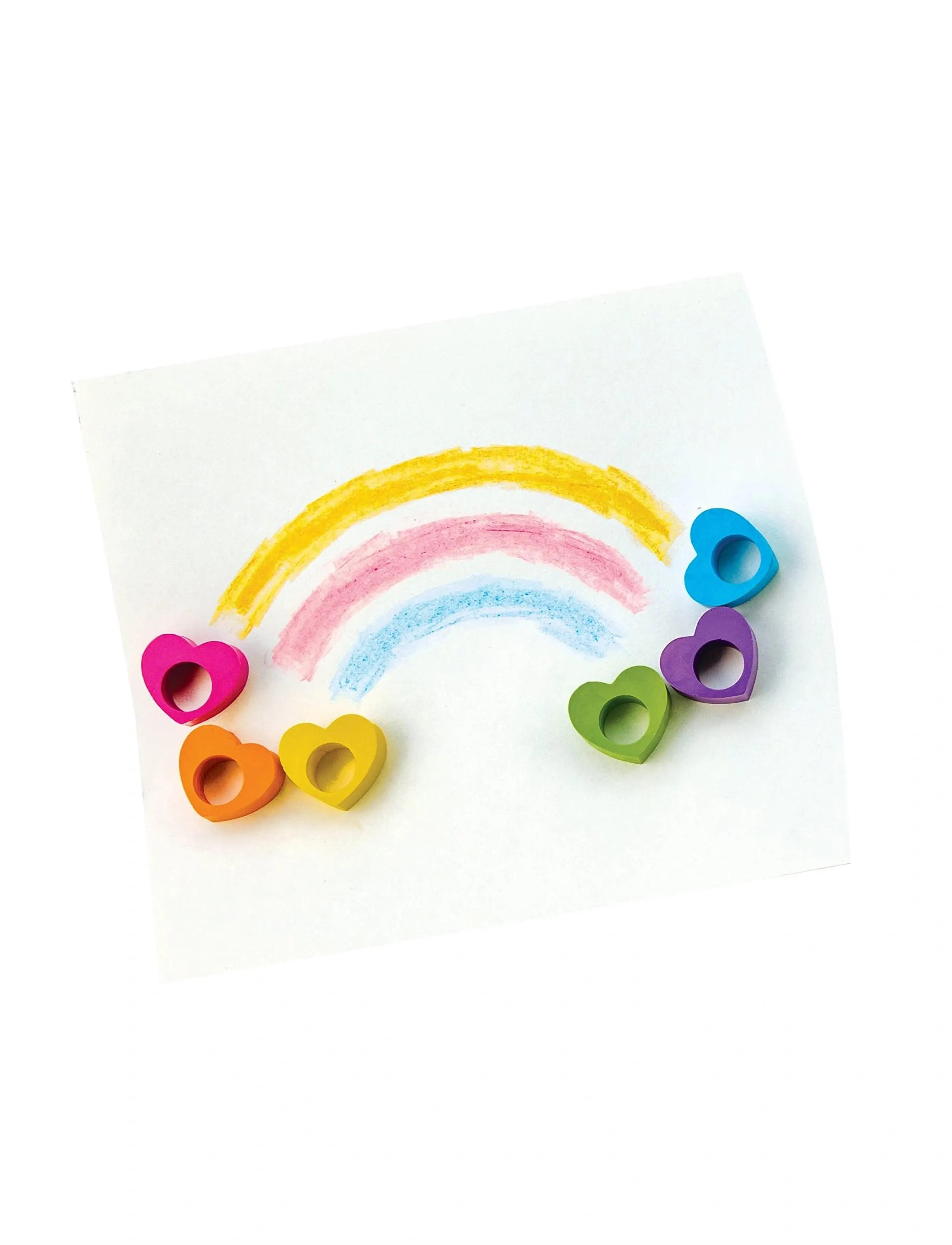 Ooly Crayons 6 Pcs Heart Ring, One Size, Drawing, Rosa - Pencils, Kinder
