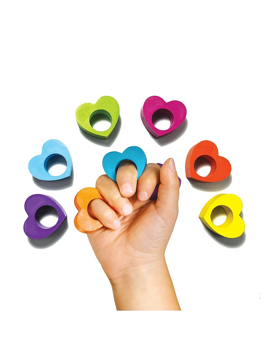 Ooly - Crayons 6 pcs - Heart Ring - värvipliiatsid - multi - 4